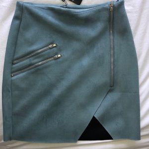 NWT Faux Suede mini skirt with zipper detail